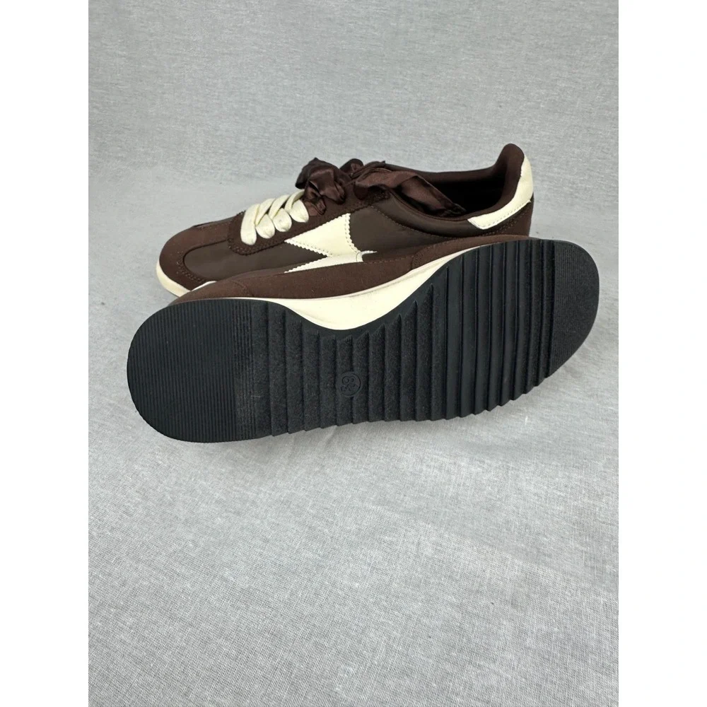 Universal Thread Brown Cream Memory Foam Sneakers Shoes Womens Size‎ 8.5